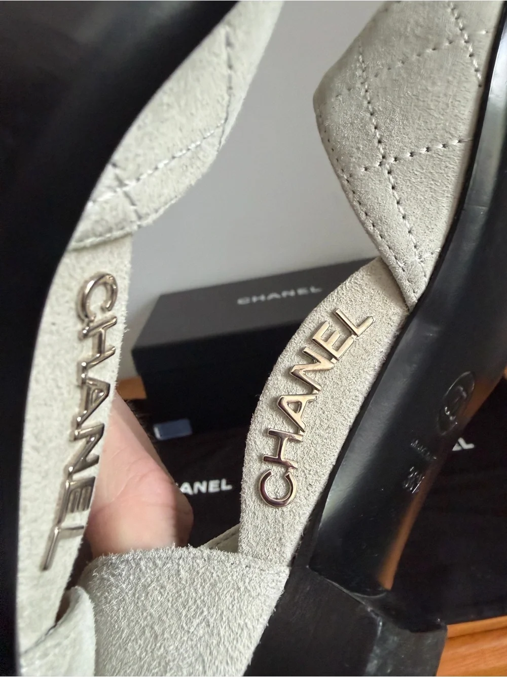 Chanel Mary Jane Suede Ballet Flats Size EU 36.5